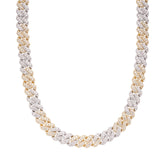 12mm Gold Two Tone Cuban Solitaire Moissanite Chain